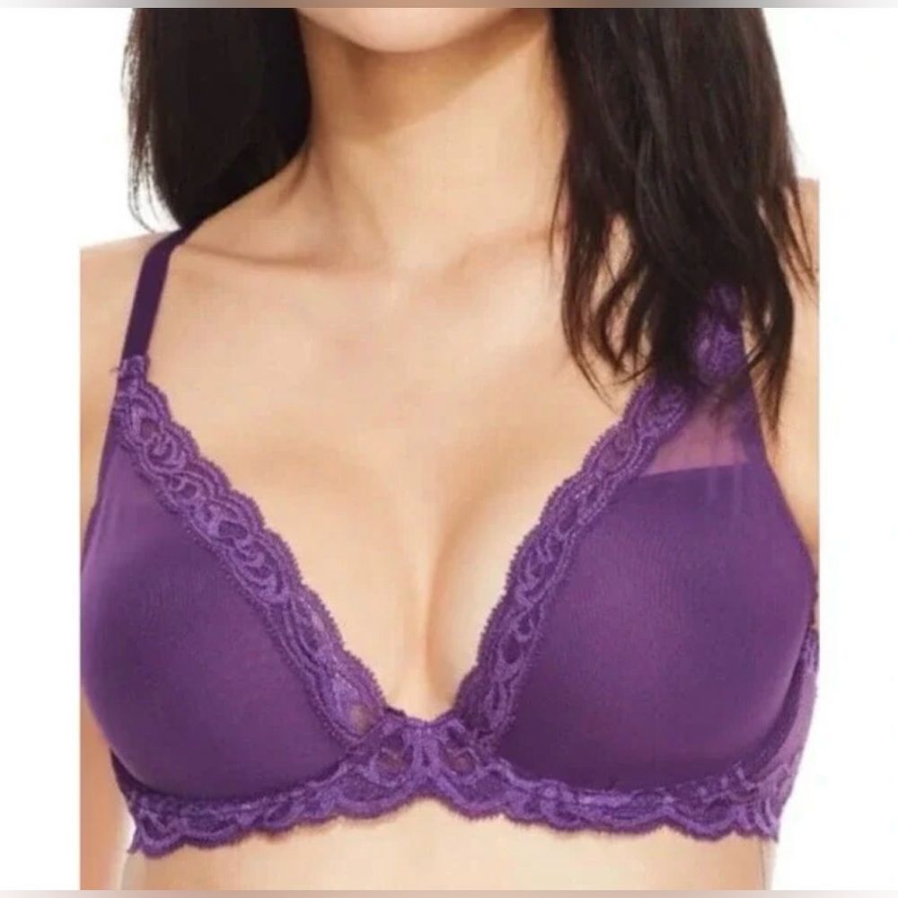 Natori Feathers Full Figure Contour Underwire Bra 34B Raddichio NEW MSRP $68